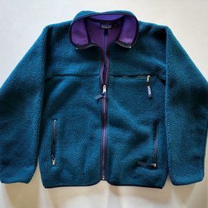 Patagonia Womens Retro Pile Fleece Jacket Full Zip Turquoise size M
